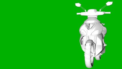 isolated white 3d rendering of a motor on a green background