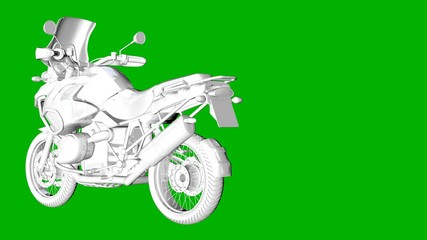 isolated white 3d rendering of a motor on a green background