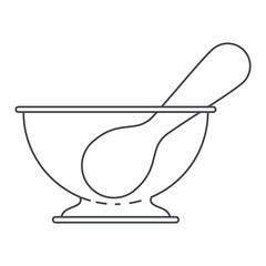 kitchen bowl with spoon monochrome silhouette