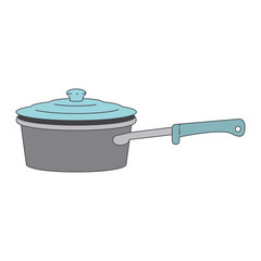pan with handle and lid colorful silhouette