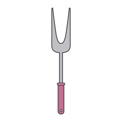 carving fork utensil colorful silhouette