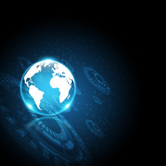 Fototapeta na wymiar technology background,star and circle on blue