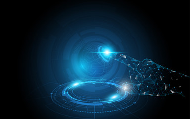 Hand touch the future abstract background innovation concept vector illustration