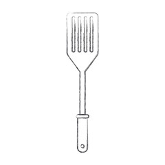 frying spatula flat monochrome blurred silhouette