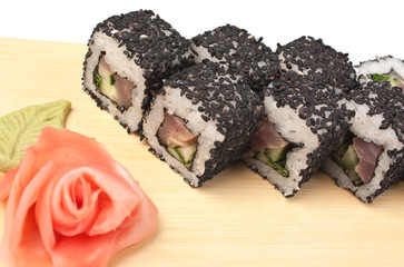 Traditional Asian food sushi