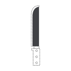 knife kitchen utensil black silhouette and dotted contour