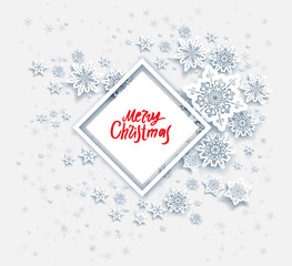 Merry Christmas card snow