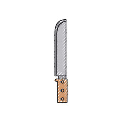 knife kitchen utensil colored crayon silhouette