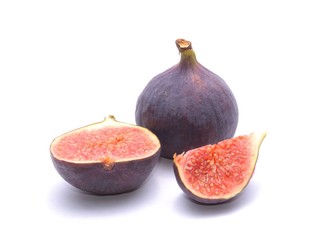  fresh figs isolated on white background