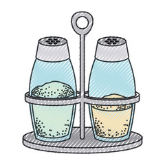 salt and pepper containers colored crayon silhouette