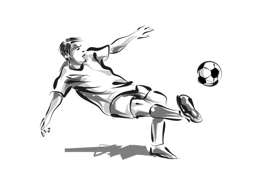 Vector line sketch soccer