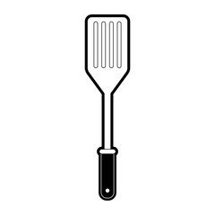 frying spatula utensil black silhouette