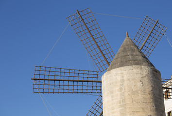Manacor, Palma de Mallorca / Spain - October 7, 2017. Windmill d' en Polit, was built during the 18th and 19th centuries.
