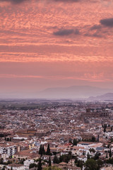 Fototapeta premium Panorama of Granada at sunset