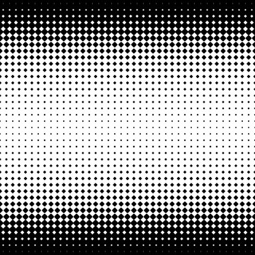 Seamless dotted halftone gradient background. Rounded square pattern vector design on transparent background.