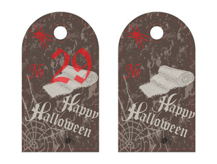Halloween party label tag, vintage style