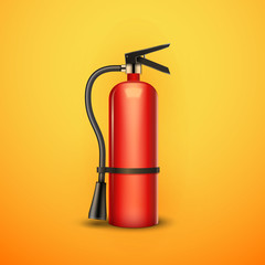 Obraz premium Fire extinguisher protection isolated. Red fire extinguisher emergency danger