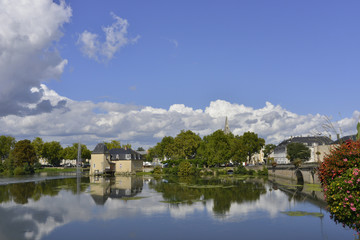 Le Loir à La Flèche (72200), département de la Sarthe en région Pays-de-la-Loire, France