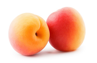Apricots isolated on white background