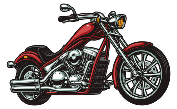 Vector motorcycle on white background
