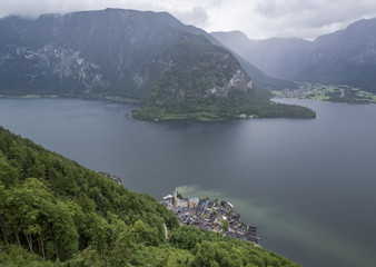 Vista of Hallstatt and Hallst&auml;tter See in Austria