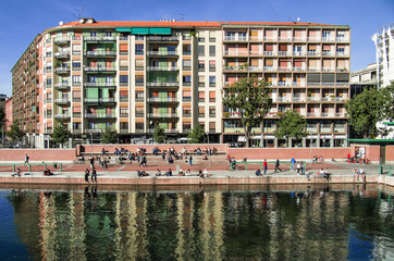 palace of Milan with view on the dock