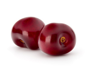 Sweet cherry berries isolated on white background cutout