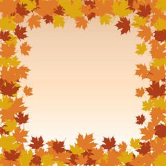 Leaf Border Frame - Fall is an illustration of a frame or border made up of fall or autumn leaves colored in brown, orange and golden yellow.