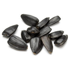 Sunflower seeds  isolated on white background close up