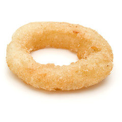 Crispy deep fried onion or Calamari ring isolated on white background