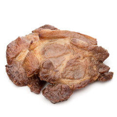 Cooked fried pork meat isolated on white background cutout