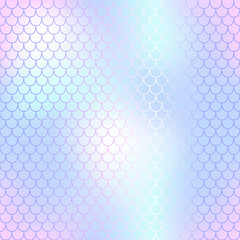 Mermaid skin or fish scale pattern. Pink mint blue gradient mesh.