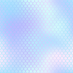 Mermaid skin or fish scale pattern. Pale violet cyan gradient mesh. Abstract blurry vector background. F © Elya.Q