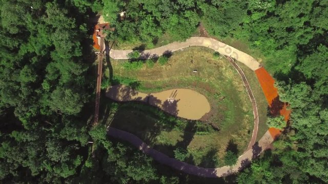 aerial shot of Khao Kradong volcano Buriram province Thailand