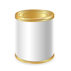 Realistic Blank Tin For Canned Food, Preserve, Conserve. Mock Up To Advertise Goods.