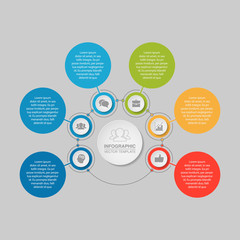 Obraz premium Vector infographic template for diagram, graph, presentation, chart, business concept with 6 options.