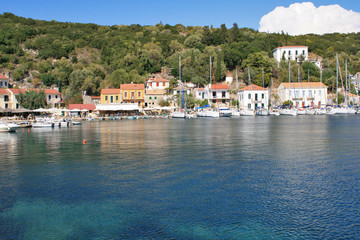 Fototapeta na wymiar Amazing View of Village of Frikes, Ithaca, Ionian island, Greece