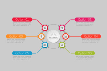 Vector infographic template for diagram, graph, presentation, chart, business concept with 6 options