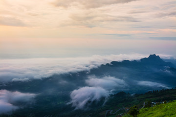 Morning Mist with Mountain ,Sunrise and sea of mis © meen_na