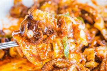 Stir-fried spicy octopus