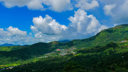 Obraz premium View of city in DoiChang in chiang rai, thailand.