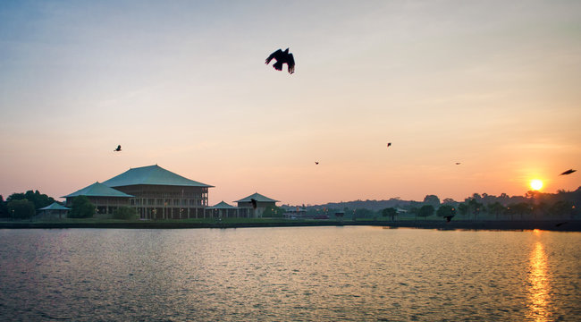 Parliament Of Sri Lanka Building And Lake Waterscape