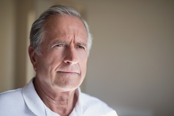Close-up of thoughtful senior male patient