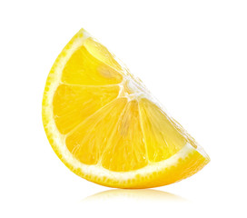 Fresh lemon slices  on white background