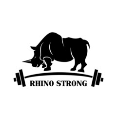 strong rhino illustration for gym