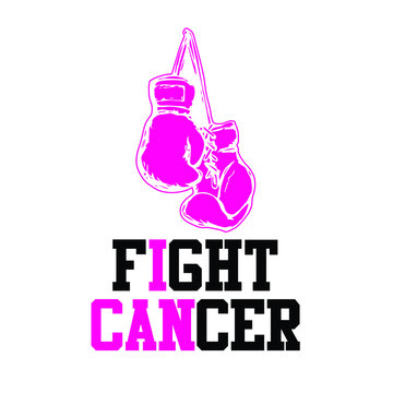 fight cancer with boxing glove illustration
