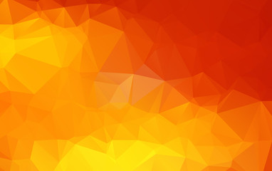 Light Orange vector polygonal illustration, which consist of triangles. Triangular design for your business. Creative geometric background