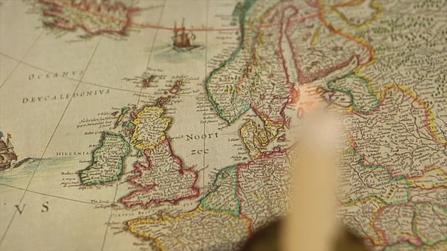 Antique Map and Candle