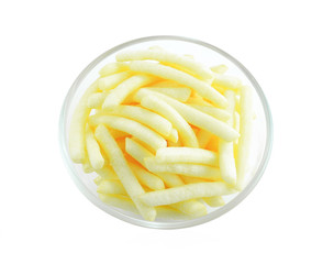 Crackers on white background