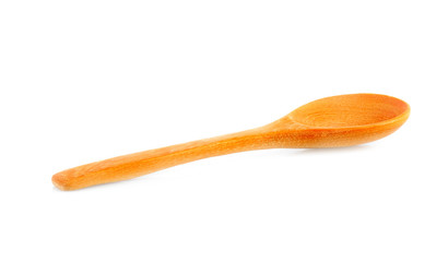 Empty Wood spoon on white background
